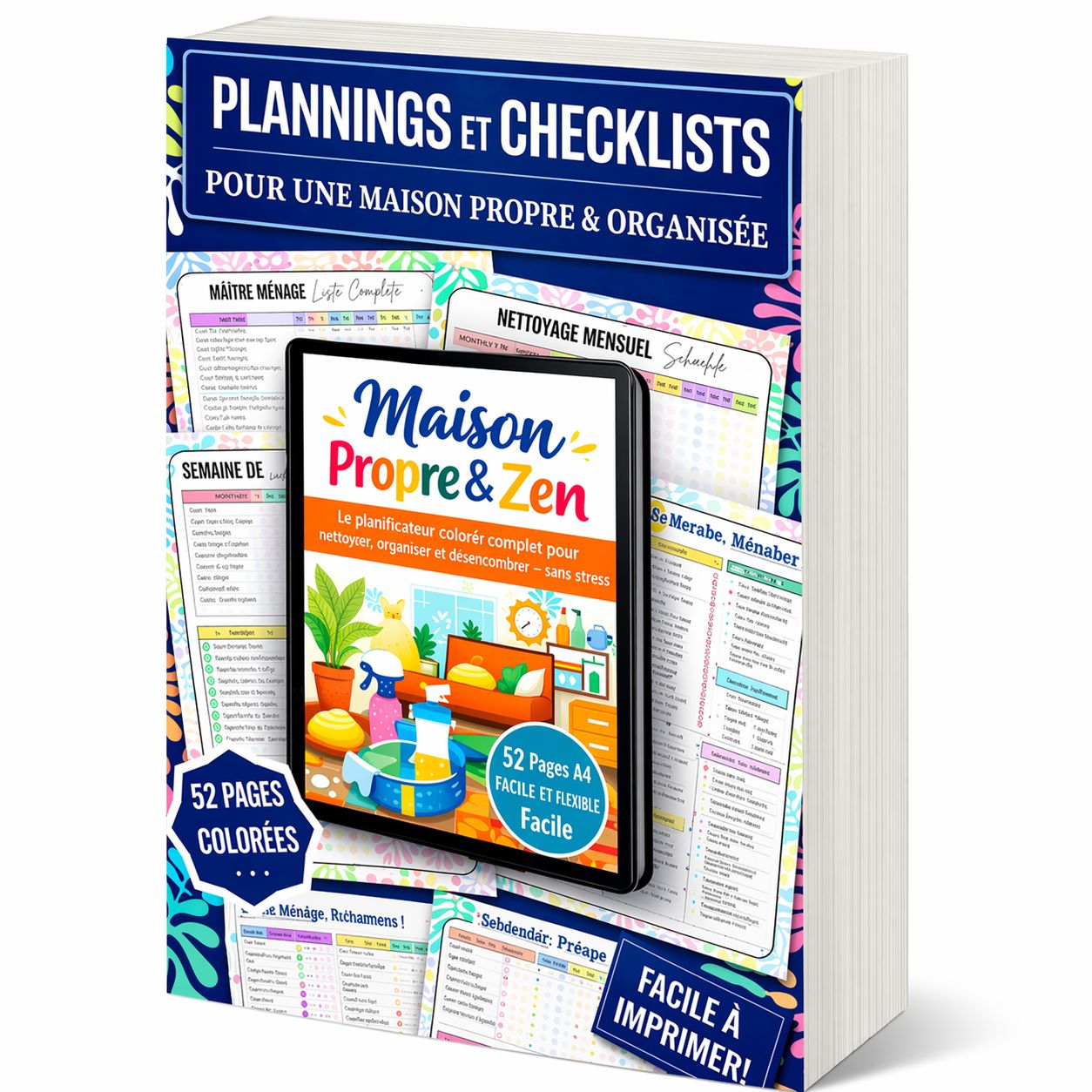 Maison propre & organisée en 15 min/jour - Planificateur Ménage | Inclut Version TDAH